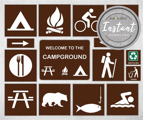 Campsite Signs Printable
